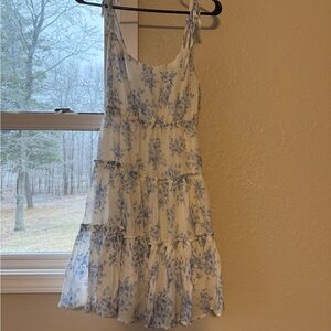 Blue Floral Tiered Sundress - Women